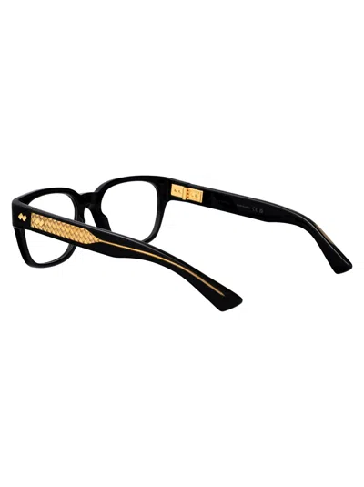 Bottega Veneta Black-black-transparent Recycled Acetate Glasses In Black