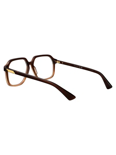Bottega Veneta Brown-brown-transparent Recycled Acetate Glasses In Multi