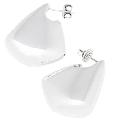Bottega Veneta Silver Fin Earrings In White
