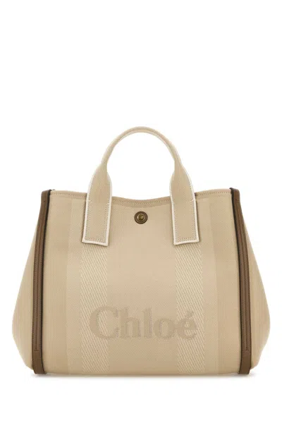 Chloé Carry Canvas Tote In Brown