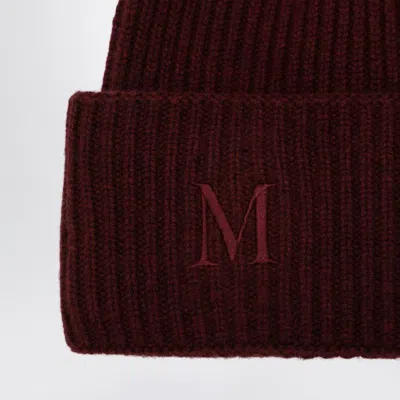 Max Mara Cashmere Beanie In Raspberry In Burgundy
