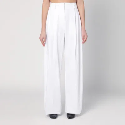 The Latest Thelatest Wide White Billie Trousers In White