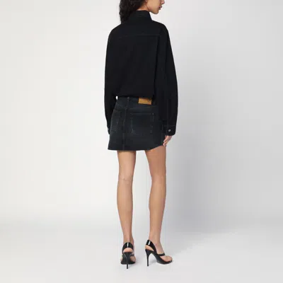 Haikure Washed Tamu Mini Dress In Denim In Black