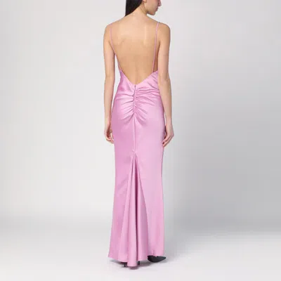 The Andamane Peony Colour Dress With Back Draping In Pink