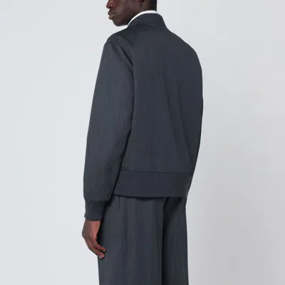 Lardini Grey Wool Zip Bomber In Gray