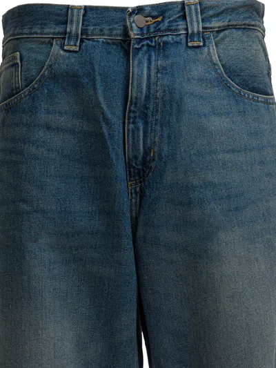 Carhartt Five-pocket Denim Trousers Featuring Belt Loops In Blue