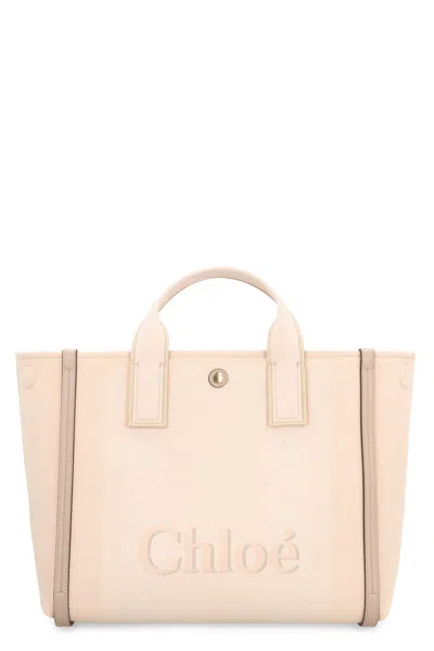 Chloé Tote Bag With Shoulder Strap And Top Handles In White