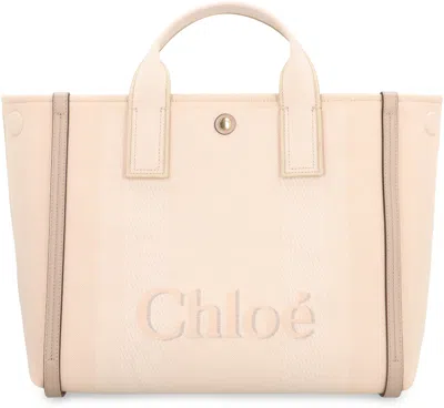 Chloé Tote Bag With Shoulder Strap And Top Handles In White