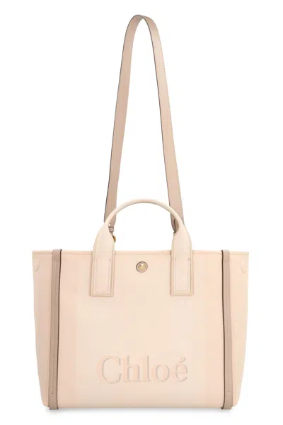 Chloé Tote Bag With Shoulder Strap And Top Handles In White