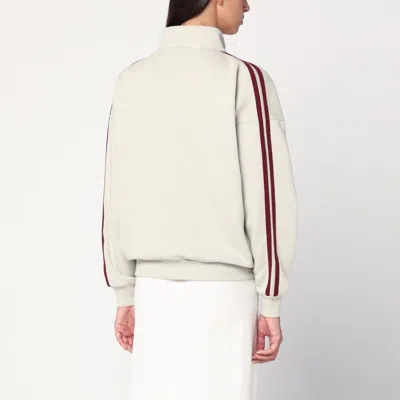 6397 Zip Stripe-detail Sweater In Brown