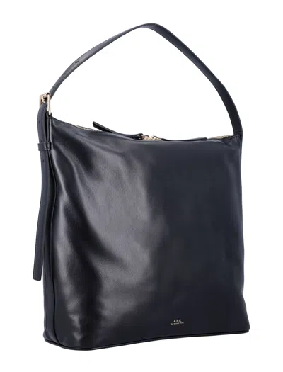 Apc Textured Shoulder Bag Adjustable Strap In Black