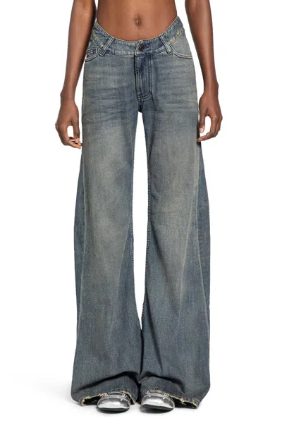 Balenciaga Women Curved-waisted Jeans In Blue