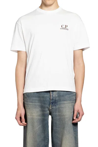 C.p. Company Logo-print Short-sleeve T-shirt In White