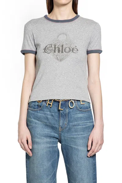 Chloé Chloe Cotton T-shirt Women In Gray