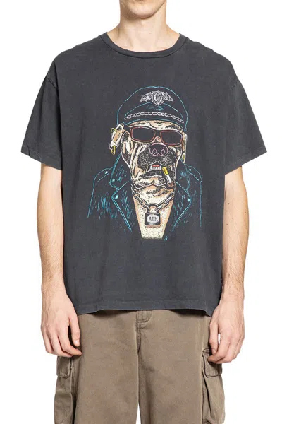 Gallery Dept. Biker Dog Glittered Printed Cotton-jersey T-shirt In Black