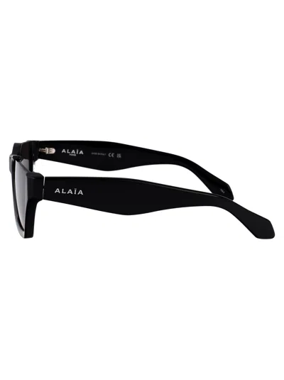 Alaïa Alaia Black-black-grey Recycled Acetate Sunglasses In Black