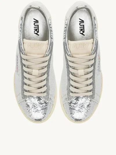 Autry "dallas Low Sparkling" Sneaker In Gray