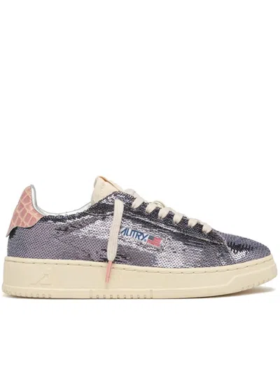 Autry "dallas Low Sparkling" Sneaker In Gray