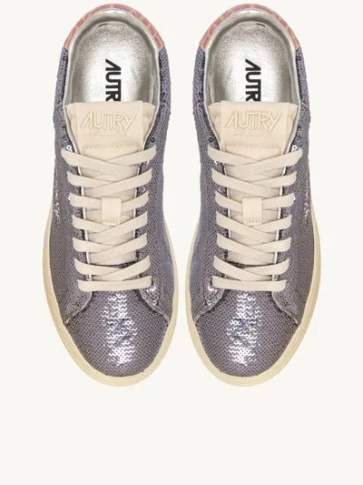 Autry "dallas Low Sparkling" Sneaker In Gray