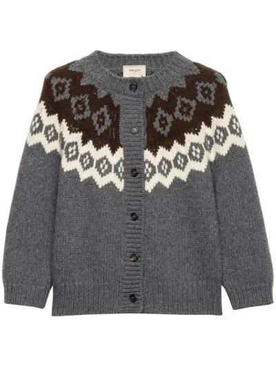 Prada Cardigan Clothing In Gray