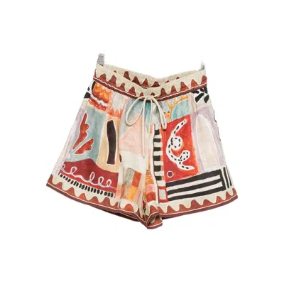 Alemais Michelle Abstract-print Shorts In Multi