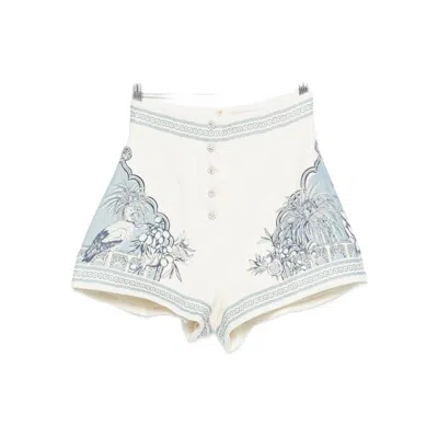 Alemais Villa Romantica Printed Shorts In White