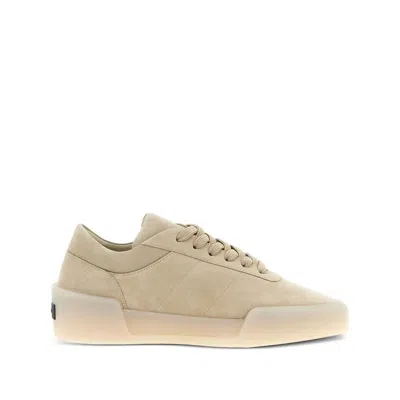 Fear Of God Low Top Suede Sneakers With Rubber Sole In Neutral