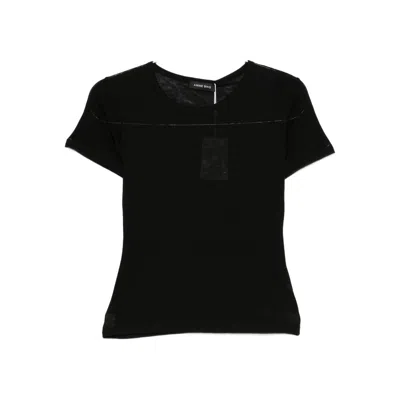 Anine Bing Sylvie Crew Neck T-shirt In Black