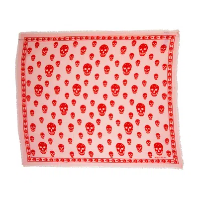 Alexander Mcqueen Skull Scarf In Pink
