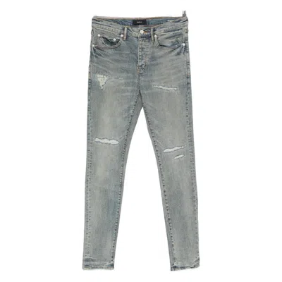 Purple Brand Pants With Worn Details In Blue