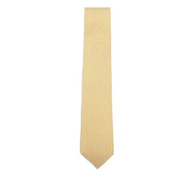 Ferragamo Patterned Tie In Yellow