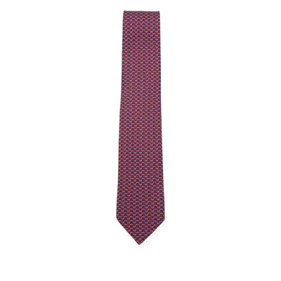 Ferragamo Patterned Tie In Pink