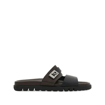 Ferragamo Chunky Sandal With Hug Buckle In Brown