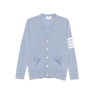 Thom Browne 4-bar Virgin Wool Cardigan In Blue