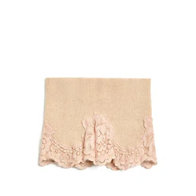 Valentino Vlogo Signature Cashmere And Lace Headband In Neutral