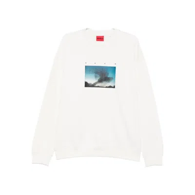 Hugo Boss Graphic-print Sweatshirt In White
