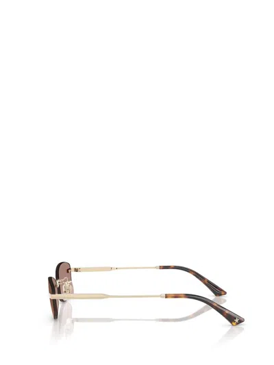 Jimmy Choo Geometric Frame Sunglasses In Gold