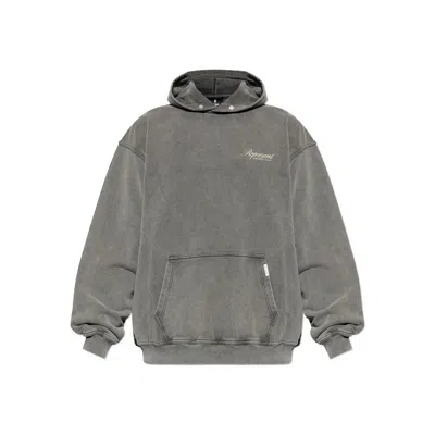 Represent Grey Sweatshirt With Logo Print On Front And Back And Faded Effect In Cotton Man In Gray