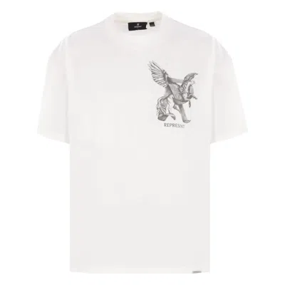 Represent White T-shirt With Graphic Print On The Front And Back In White
