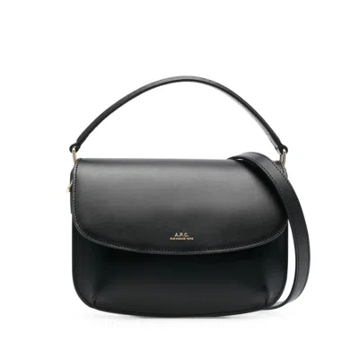 Apc A.p.c. Structured Mini Shoulder Bag With Adjustable Strap In Black
