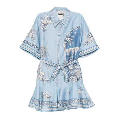 Alemais Villa Romantica Mini Dress In Blue