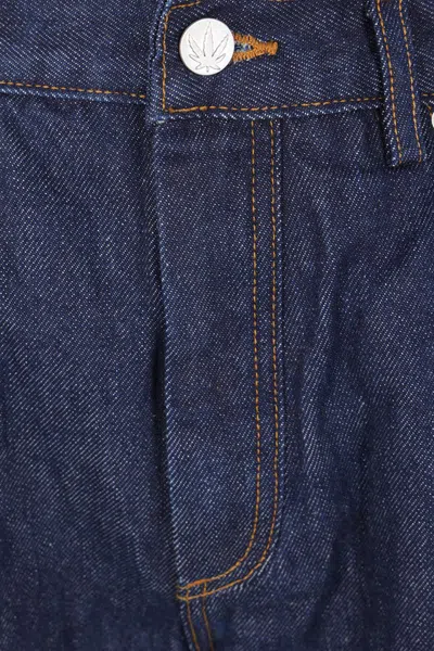 Cherry World Embroidered Jeans In Blue
