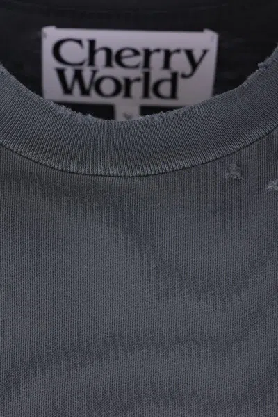 Cherry World Graphic-print T-shirt In Gray