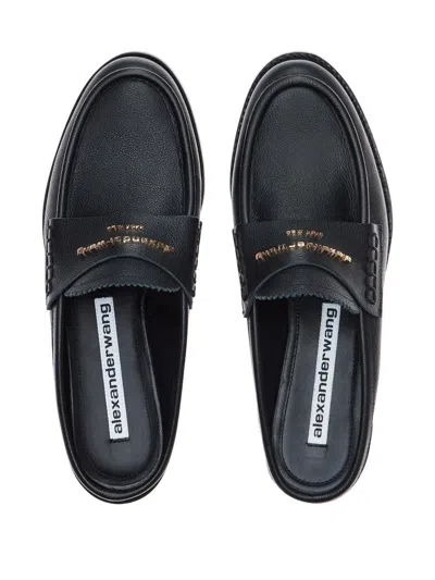 Alexander Wang Logo Lettering Slip-on Shoes In Neutral