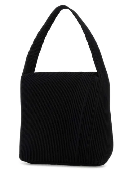 Issey Miyake Black Fabric Shoulder Bag In Black