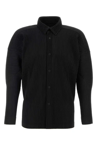 Issey Miyake Camicia In Poliestere Nero Uomo In Black