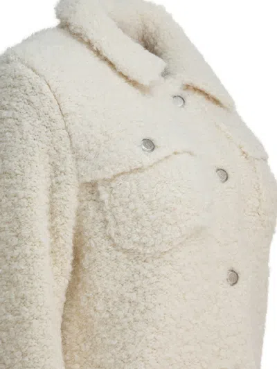 Rakkì Wool Blend Overshirt Jacket Jackets And Coats White In White