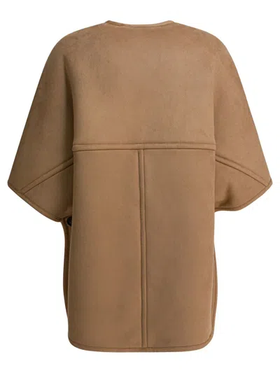Max Mara Cape In Camel Jackets And Coats Brown In Brown