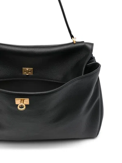Balenciaga Rodeo Medium Smooth Leather Hand Bags In Black