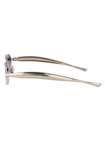 Bottega Veneta Silver-silver-grey Metal Sunglasses In Silver